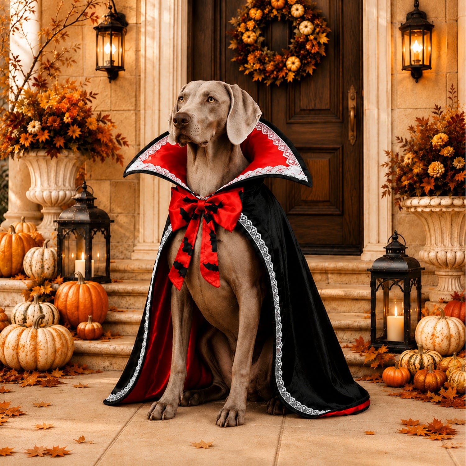Vampire Pet Costume | Halloween Cape with High Collar for Dogs & Cats
