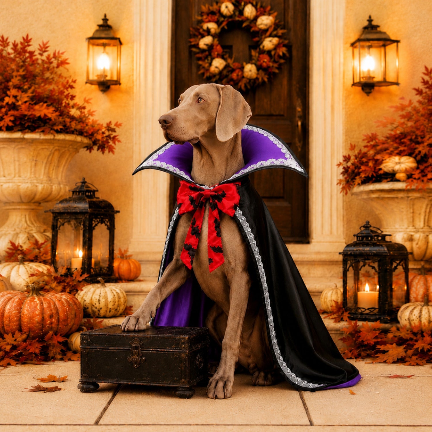 Vampire Pet Costume | Halloween Cape with High Collar for Dogs & Cats