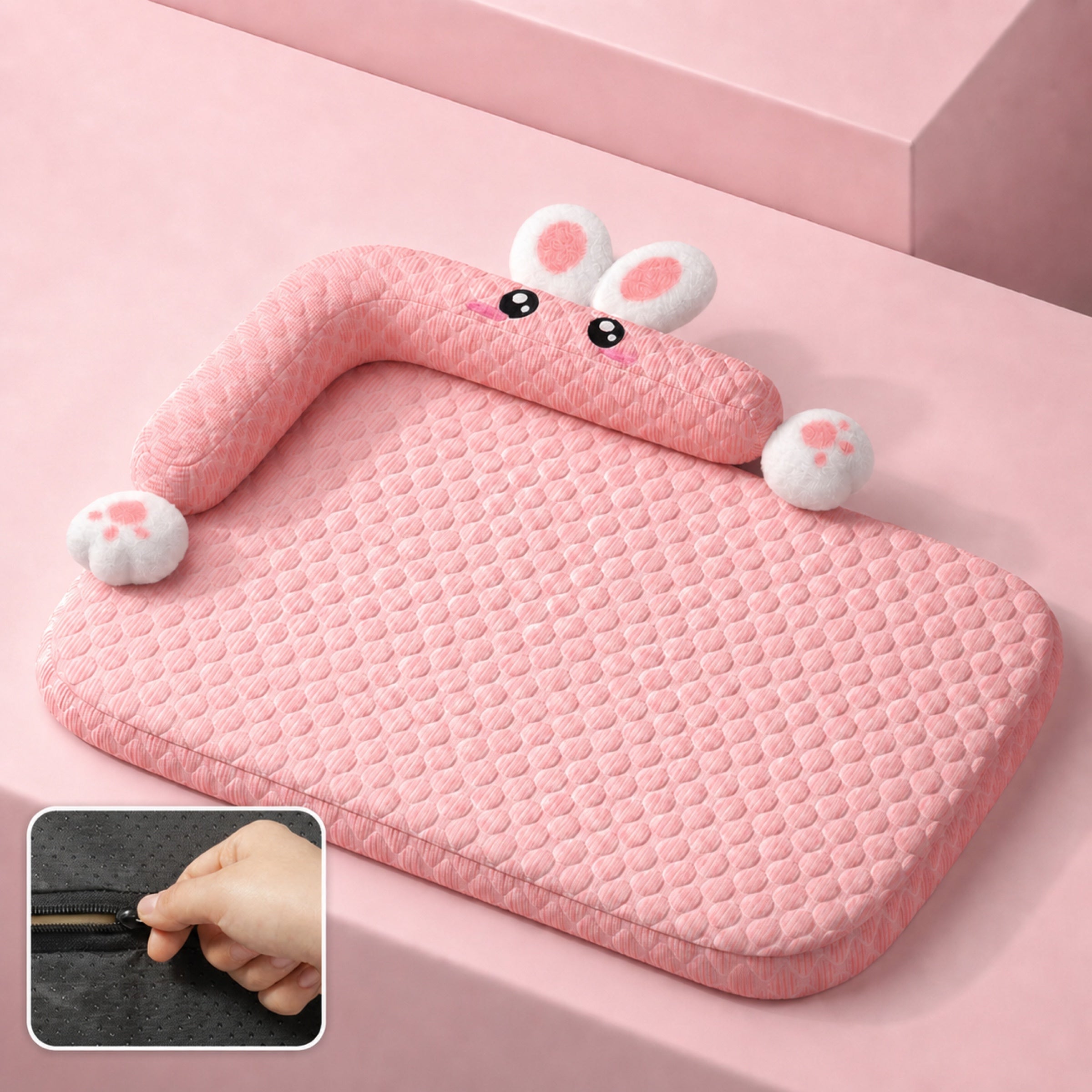 Cooling Dog Mat | Washable Breathable Fabric | Cushioned Summer Pet Bed