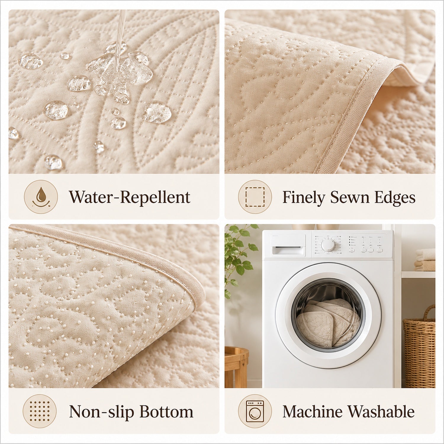 Water-Repellent Sofa Protector | Soft Brushed Polyester | Non-Slip Cover