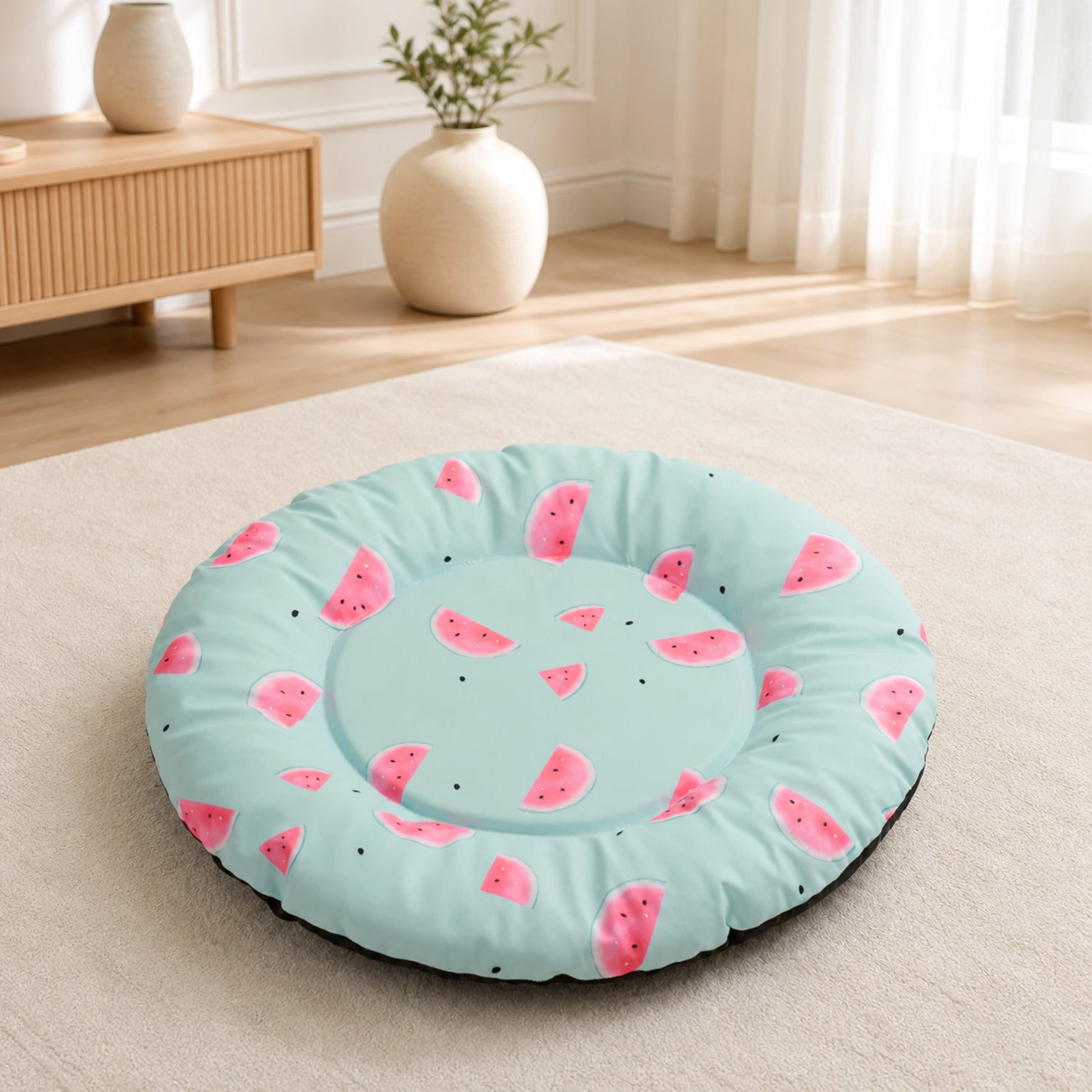 Waterproof Round Pet Mat | Dog & Cat Bed | Easy-to-Clean Cushion