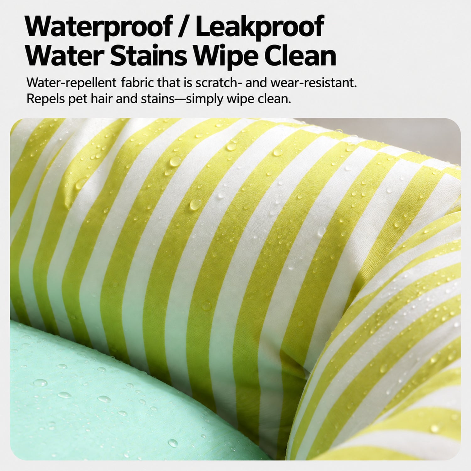 Yellow Stripe Pet Car Seat & Bed | Water-Repellent with Carry Handles