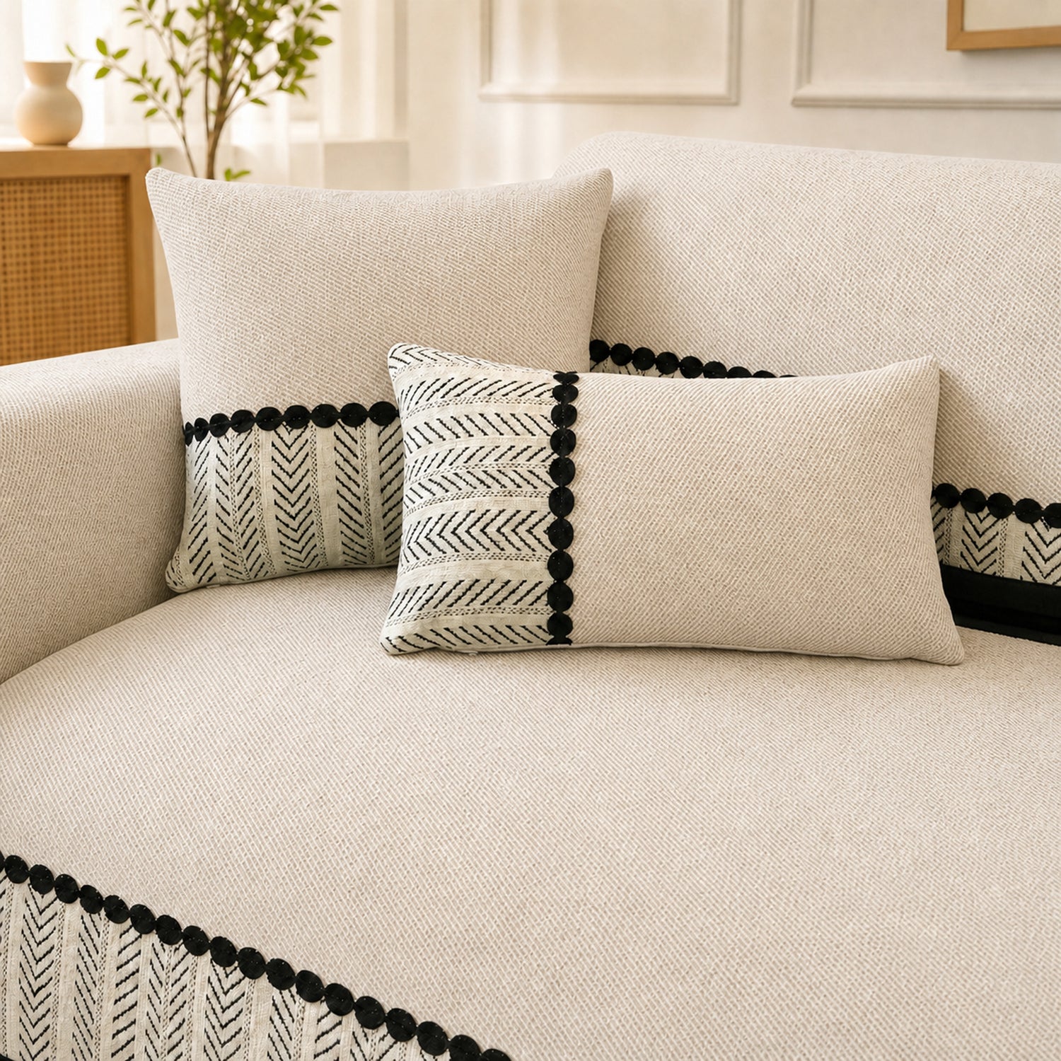 Herringbone Sofa Protector | Chenille Non-Slip All-Season Cover