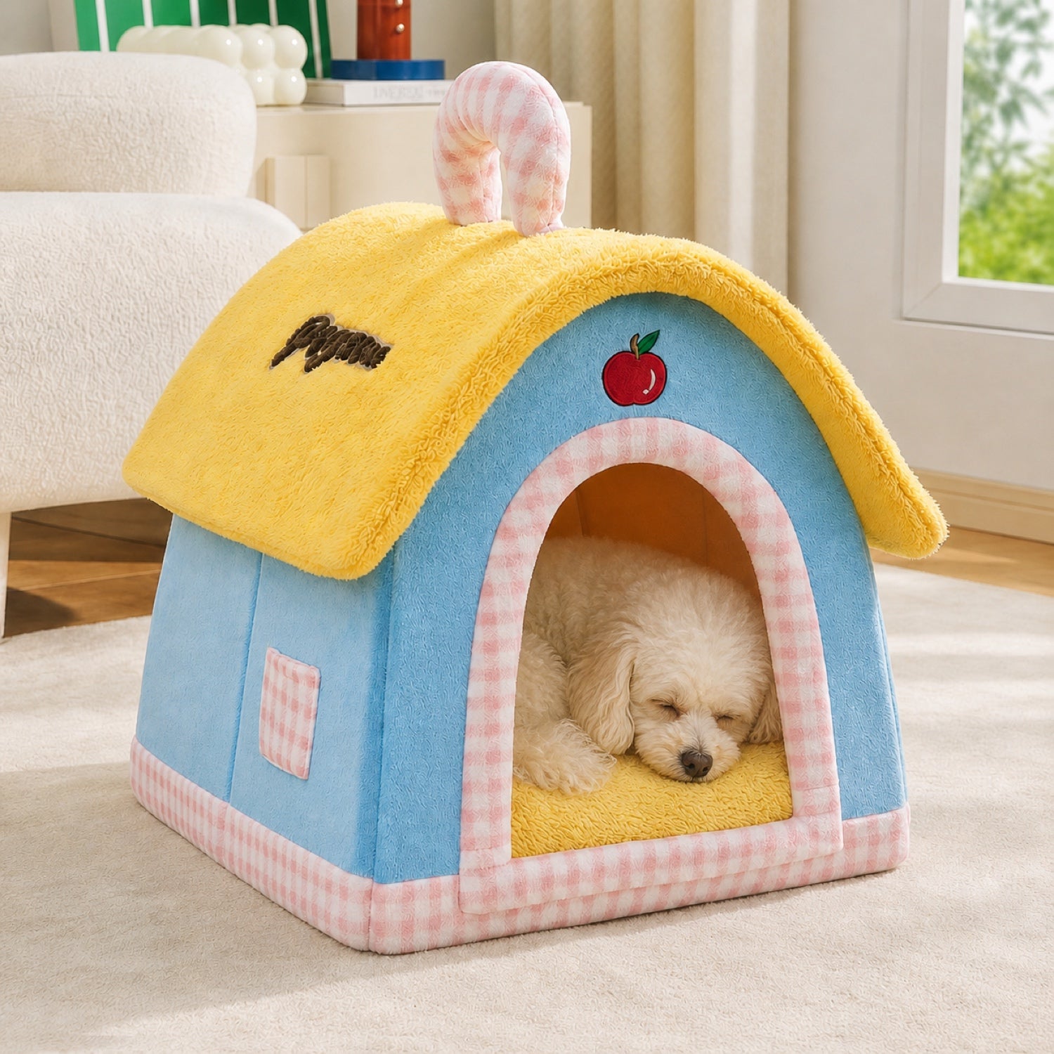 Foldable Pet House | All-Season Washable Indoor | Removable Cushion