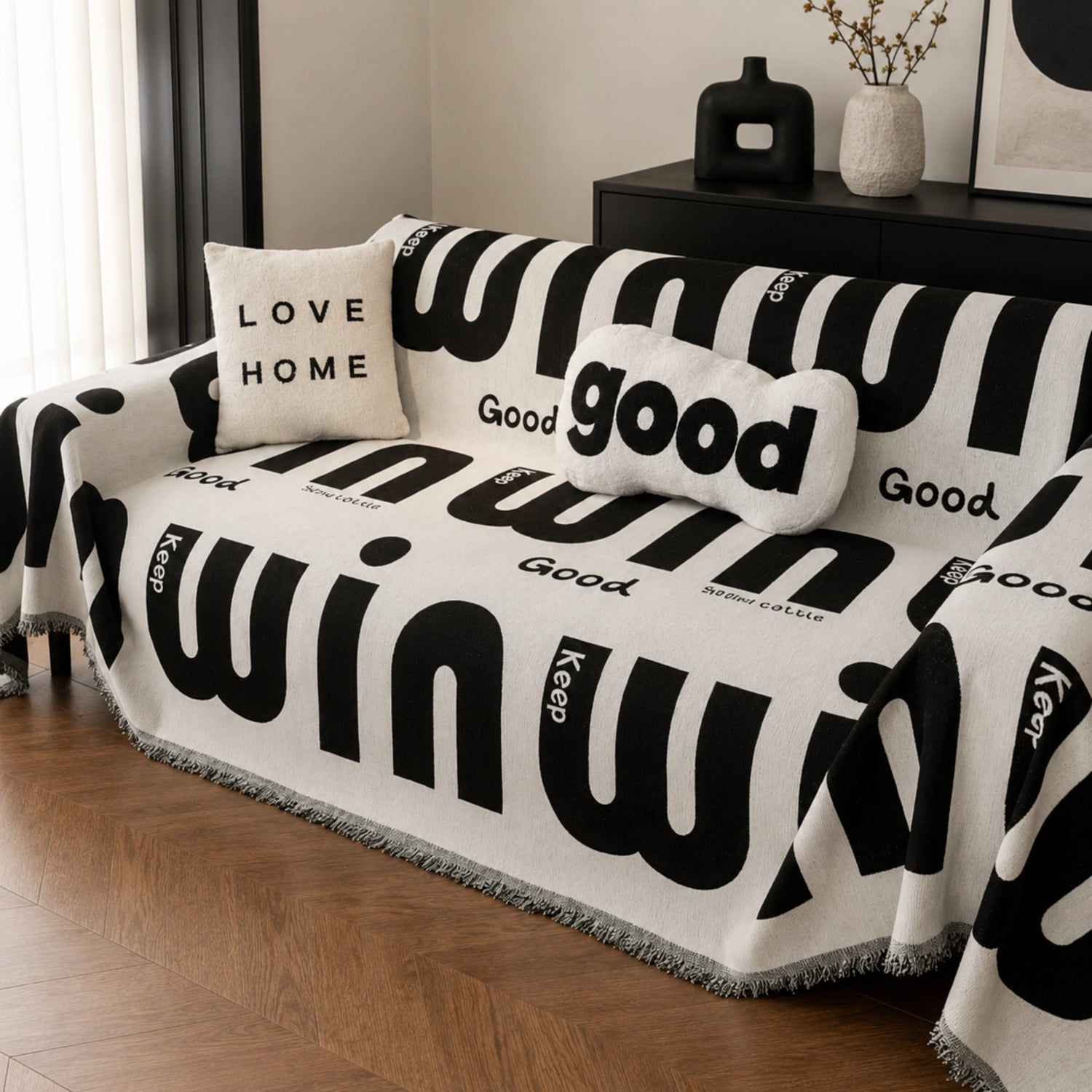 Good Mood Chenille Sofa Throw | Machine-Washable All-Season Sofa Protector
