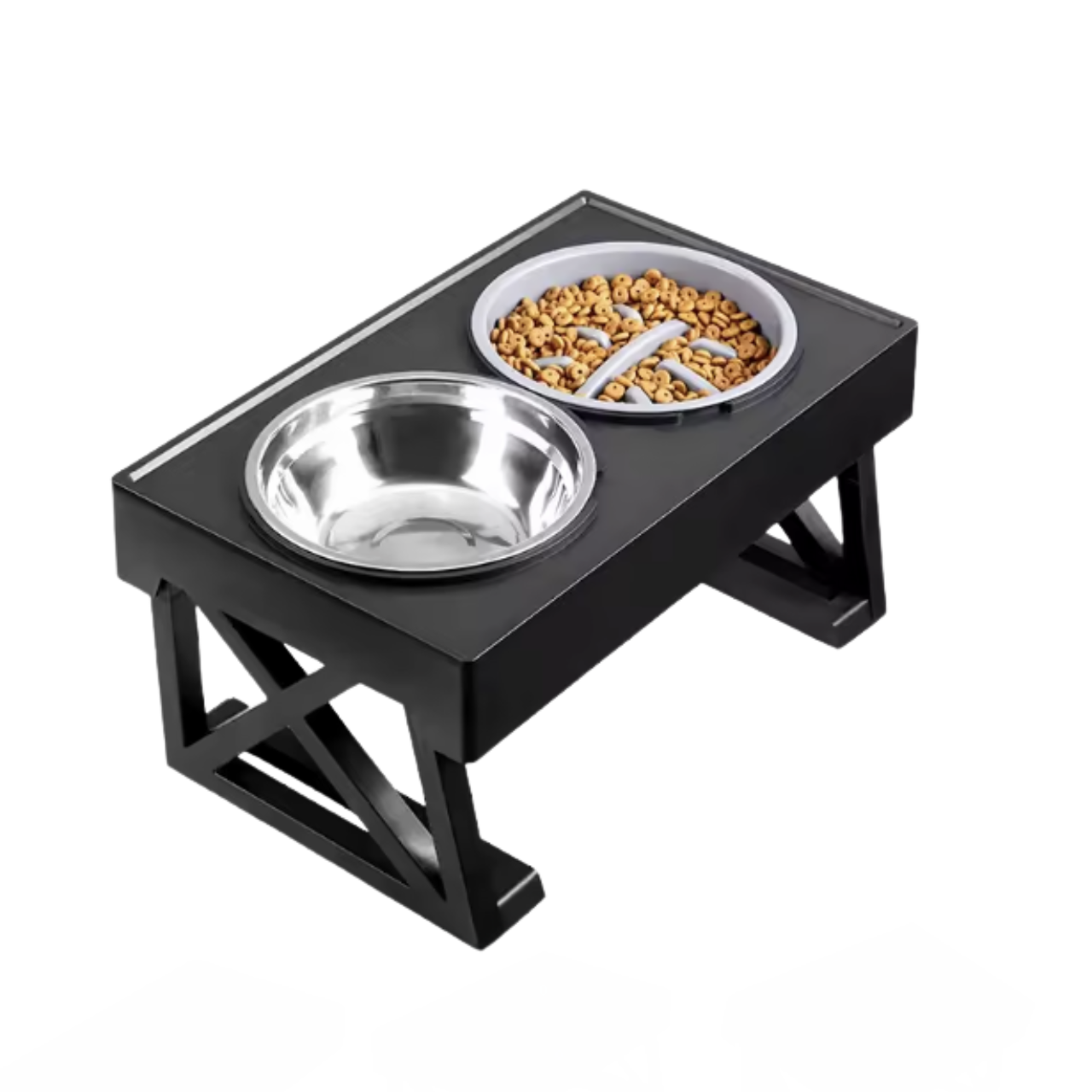 Adjustable Elevated Dog Bowl Stand | Slow Feeder | Healthier Eating Posture | Woofing Deals