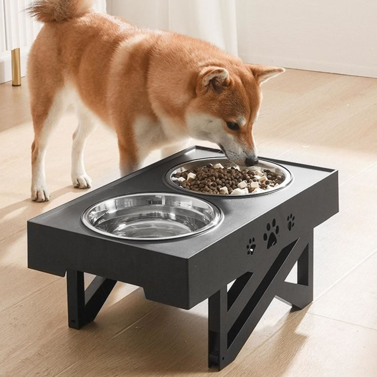 Adjustable Elevated Dog Bowl Stand | Slow Feeder | Healthier Eating Posture | Woofing Deals