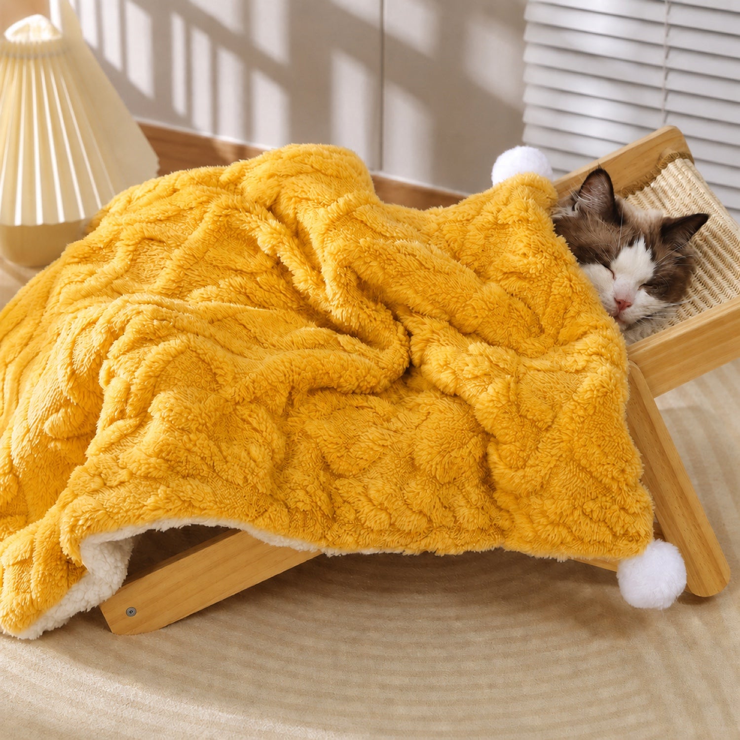 Reversible Plush Pet Blanket | Warm Washable Winter Mat for Dogs & Cats