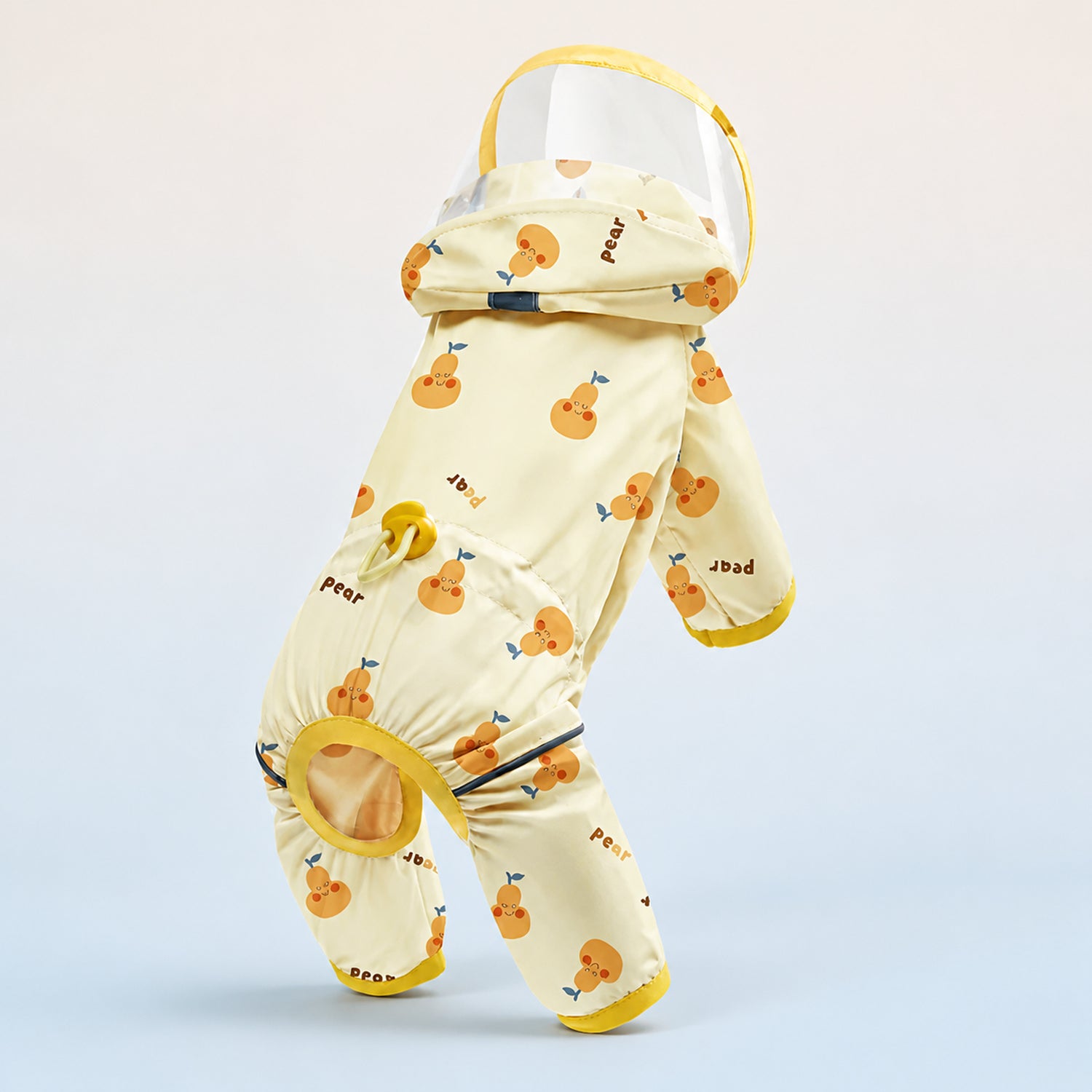 Cartoon Print Dog Raincoat | Waterproof | Hooded Four-Leg Design