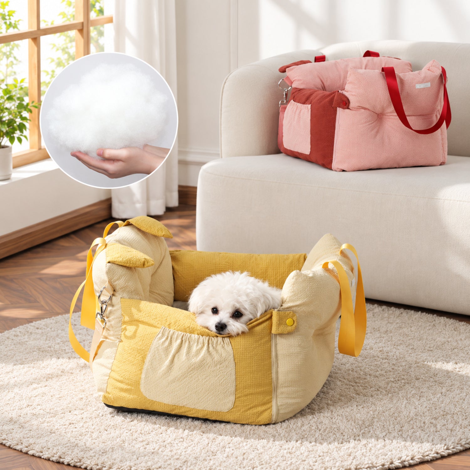 Animal Pet Car Seat & Bed for Small Dogs & Cats