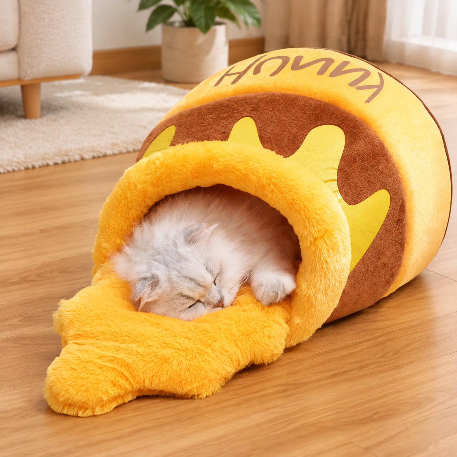 Honey Pot Pet House | Plush Washable Bed for Cats & Small Dogs