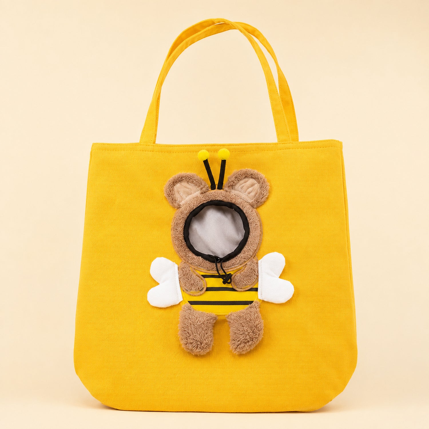 Novelty Pet Carrier Tote | Canvas Shoulder Bag | Adjustable Opening & Safety Clip