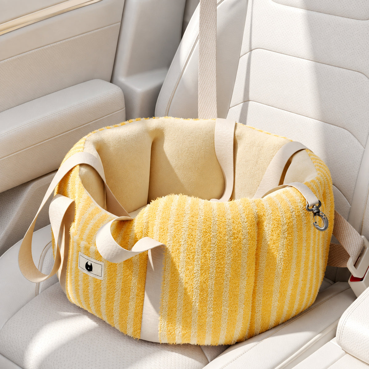 Dog Car Seat & Carrier Bag | Sunny Ride | Soft Plush & Carry Handles